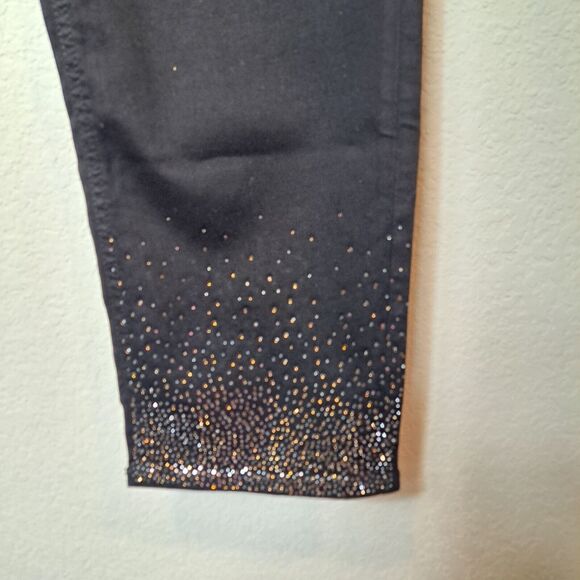 7 For All Mankind Gen 7 Black Bejeweled Jeans Sculpting Women's Plus Size 20 NWT - Picture 3 of 16